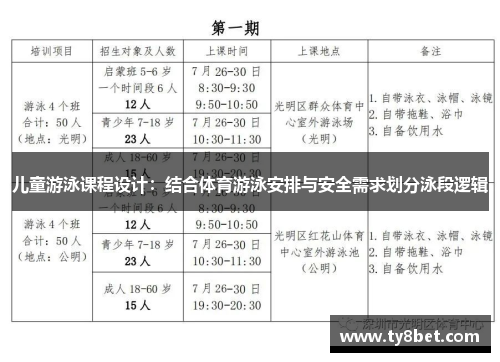 儿童游泳课程设计：结合体育游泳安排与安全需求划分泳段逻辑